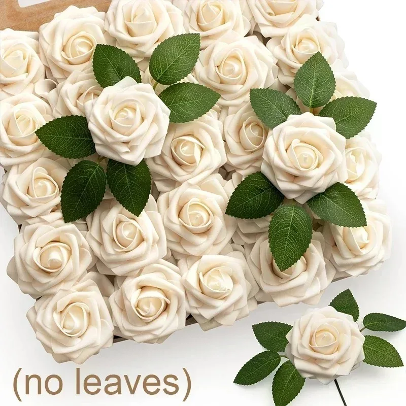 5/10/20/30/50Pcs Künstliche Rose Blumen Schaum Gefälschte Rose Köpfe Mit Stiele Für DIY hochzeit Bouquets Home Party Dekoration Lieferungen – Detail 8
