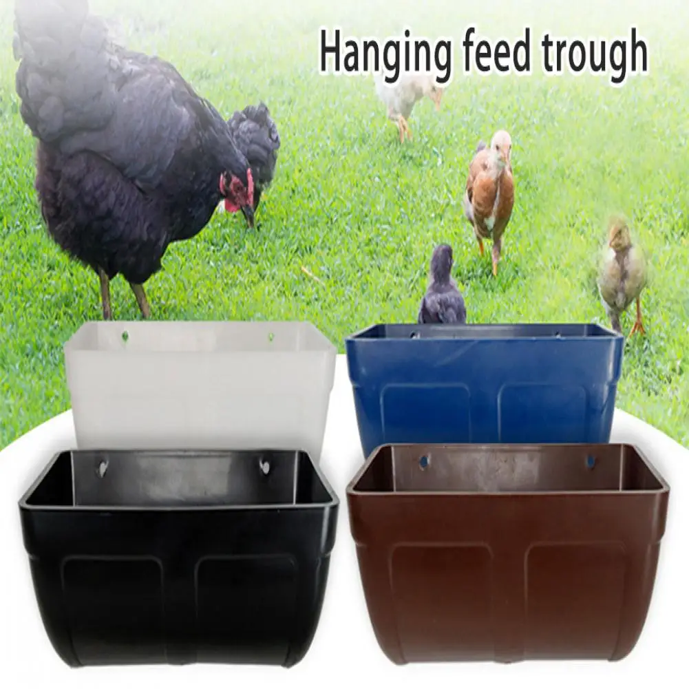 Description Picture 3 of item1 Set Poultry Feeder Durable PP Duck Chicken Feeder Hanging Poultry Feeding Container For Farm Home Outdoor Pet Supplies