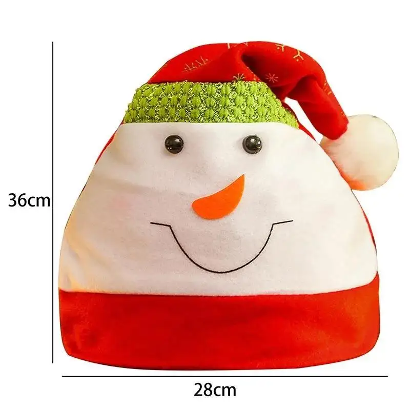 Cartoon Santa Hat Santa Claus Snowman Elk Embroidered Christmas Decoration for Christmas New Year Festive Holiday Party Supplies