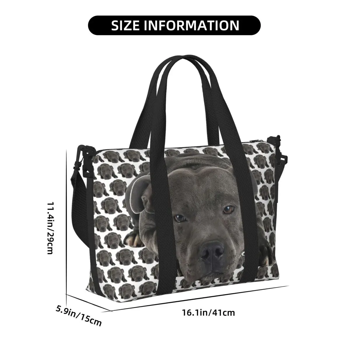 Staffordshire Bull Terrier Dog Beach Tote Bag Women EBT Cute Love Big Compartment Gym Beach Travel Bags