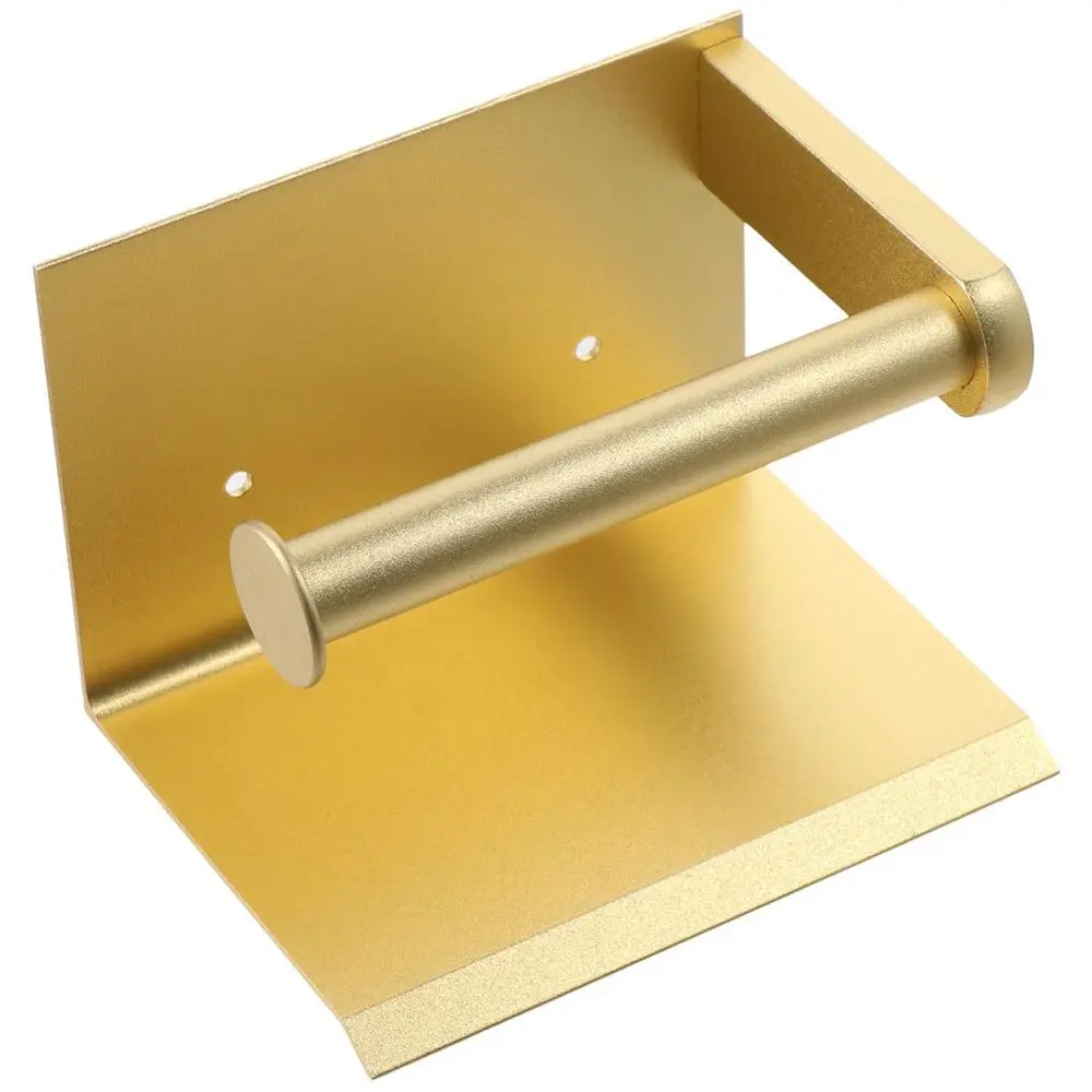 Toilet Paper Holder Antique Brushed Gold with Phone Shelf 304 Stainless Steel Tissue Roll Holder Tissue Bathroom