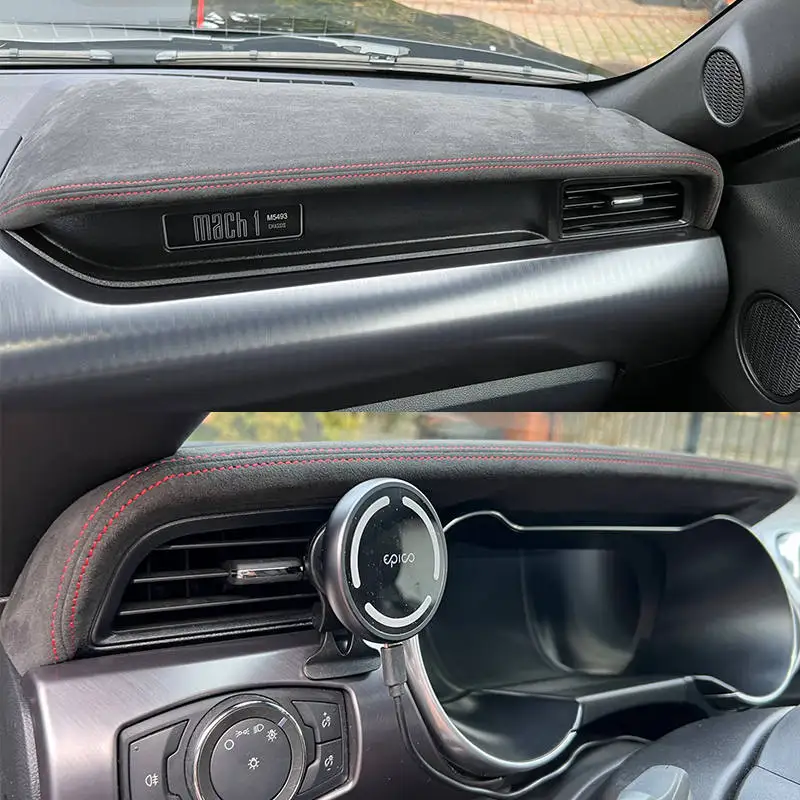 Deep Gray Alcantara Warp Interior Trim Panel Cover For Ford