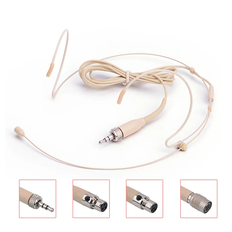 Microfono Auricolare Professionale Per Sennheiser Shure Akg Wireless Bodypack 3.5Mm Bloccabile 4Pin 3 Pin Mini Xlr Headwear Mic