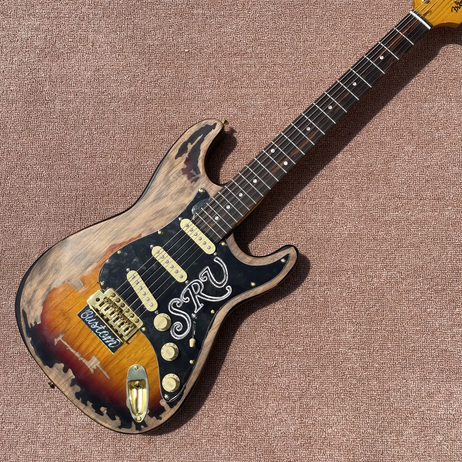 

Relic Electric Guitar, SRV Style, Alder Body With Maple Neck, Custom Electric Guitar, Free Shipping
