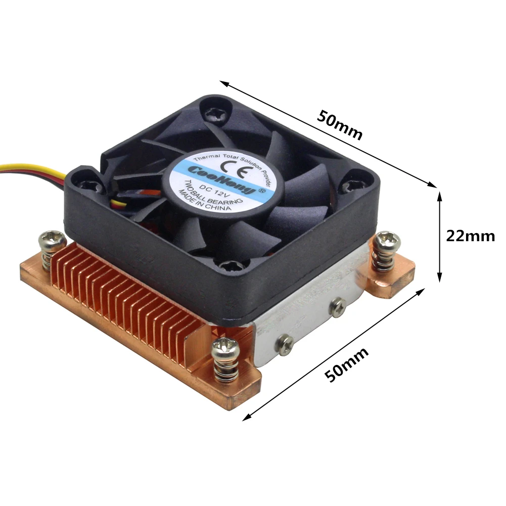 1U Server CPU Cooler Copper Heatsink Cooling Fan For Intel Pentium