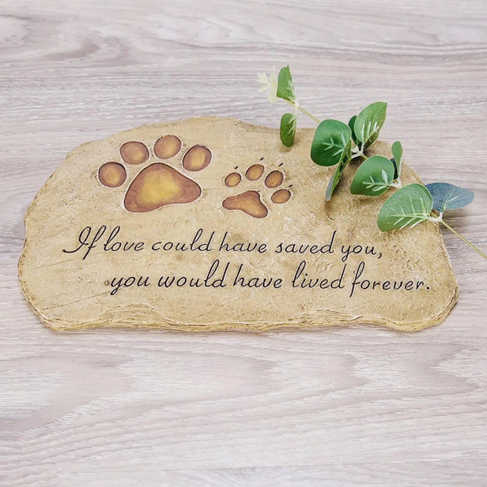 Pet Memorial Stone Grave Marker Tribute Statue Cat Puppy Tombstone Headstone