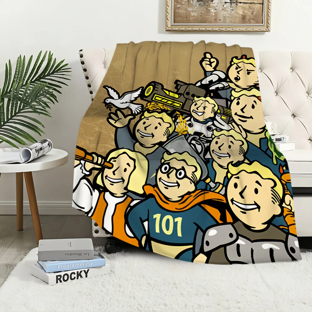 Game F-Fallout Cool Blanket Plush Nap Sofa rug for Living Room Warm Office Bedroom Birthday Home Travel Kid Gifts 5