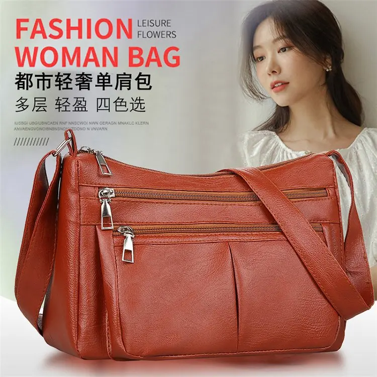 New Women's Korean Version Genuine Leather Crescent Bag Trend Versatile  Shoulder Handbag - AliExpress
