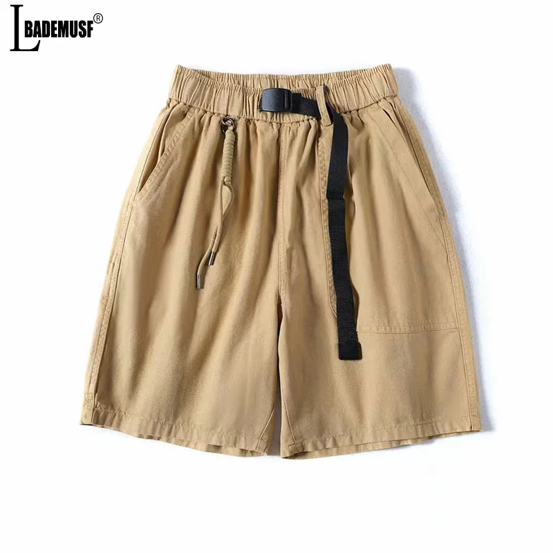 

100% Pure Cotton Summer Solid Color Men Fashion Large Pocket Cargo Shorts New Leisure Jogging Outdoors Basketball Shorts Men