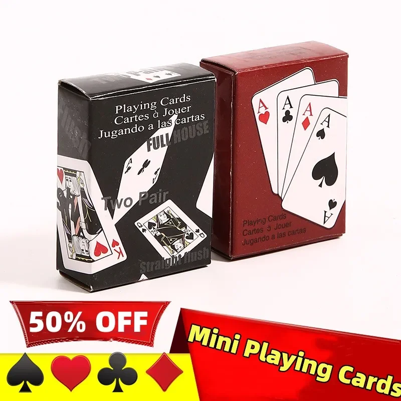 1/2Pcs Portable Mini Playing Cards Poker Small Board Game playing cards plastic playing cards