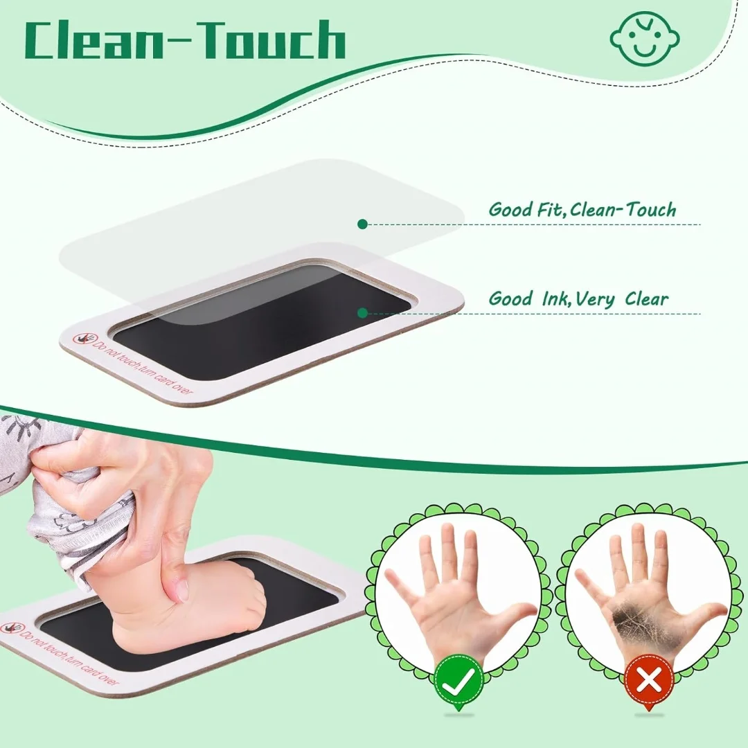 Hand and Footprint Kit Pet Footprint Pads Baby Hand and Footprints Clean Touch Baby Hand and Footprint Kit Dog Paw Print Kit with 2 Art Cards
