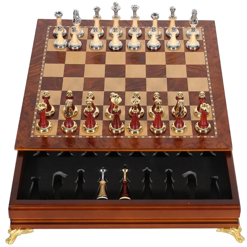 Social Chess Board Set Luxury Portable Family Boardgame