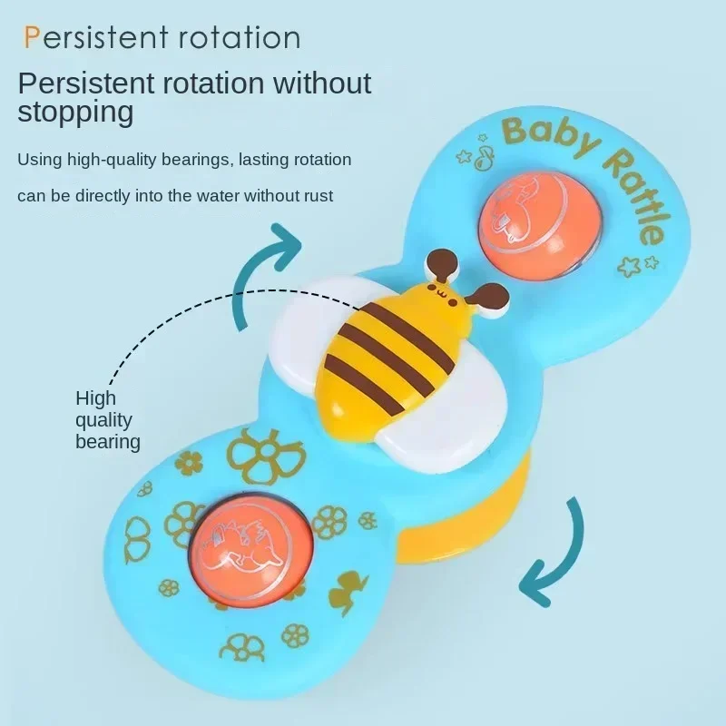 Suction Cup Spinner Toy 3PCS Windmill Cartoon Animal Hand Spinning Toys Sensory Toys for Baby Toddlers Birthday Gift Bath Toys