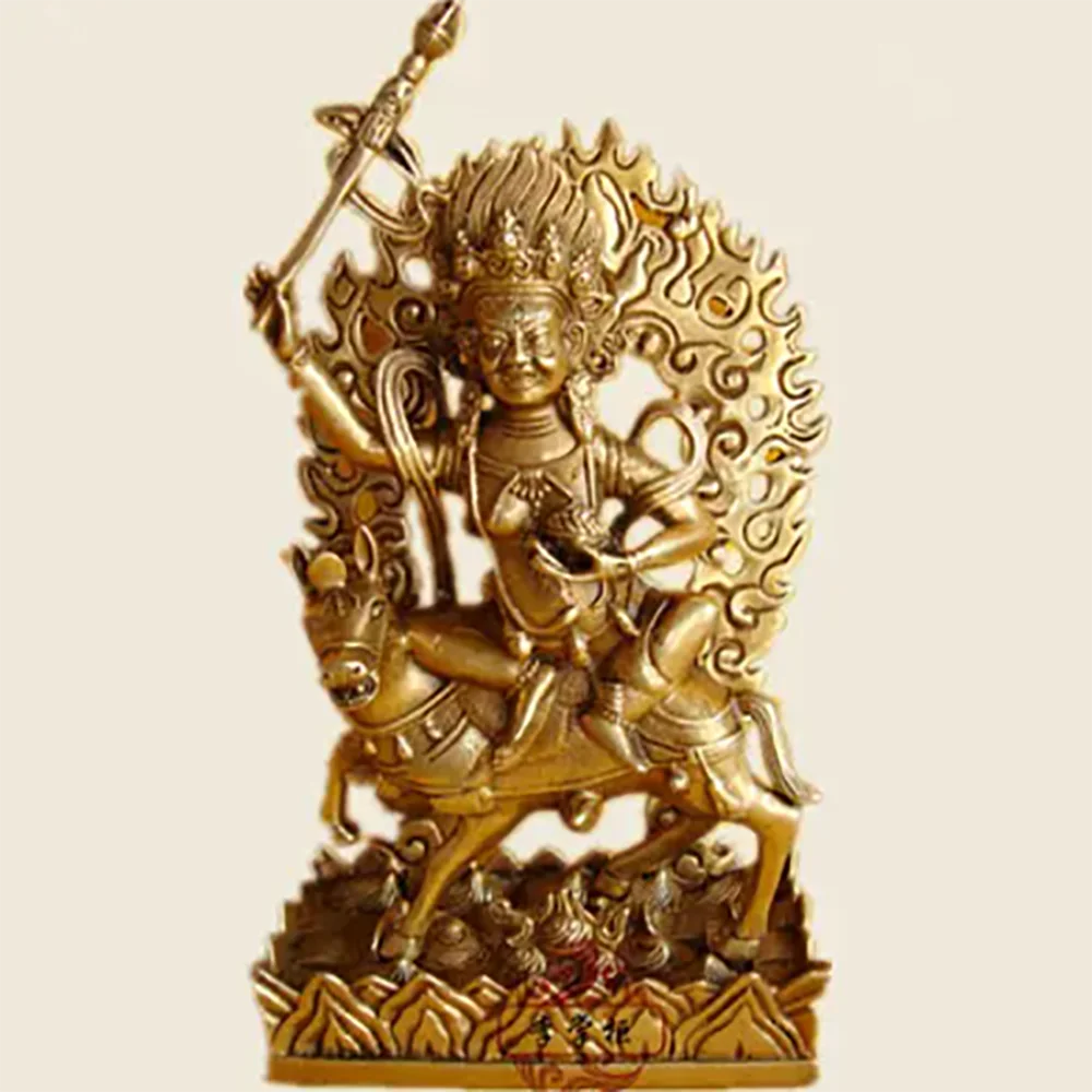 

9" Tibet Tibetan Buddhism copper gilt hand made Palden Lhamo Buddha statue