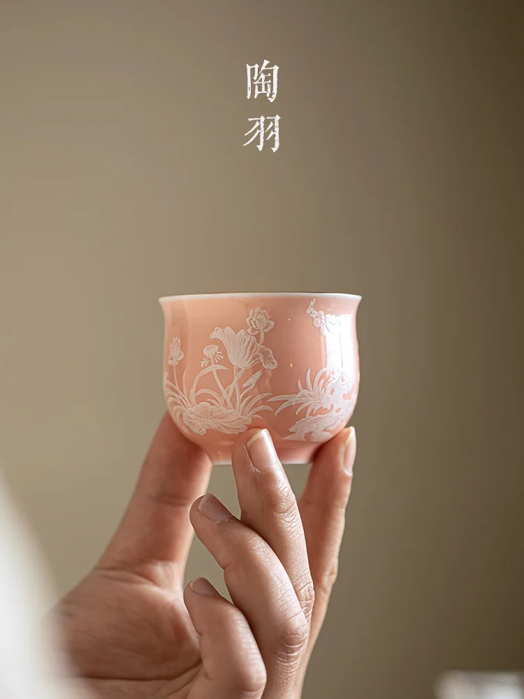 

Керамический набор, нефрит из овчины, одиночная чашка мастера кунг-фу, Простое домашнее производство белого фарфора