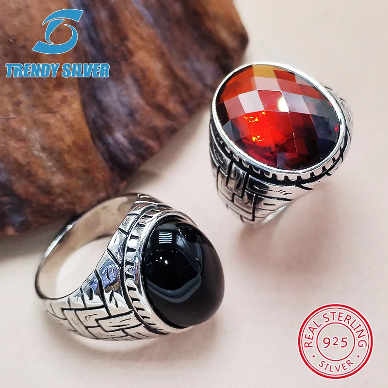 

Silver 925 fine jewelry man rings men accessories natural onyx agate wholesale silver 925 fine jewelry man ring