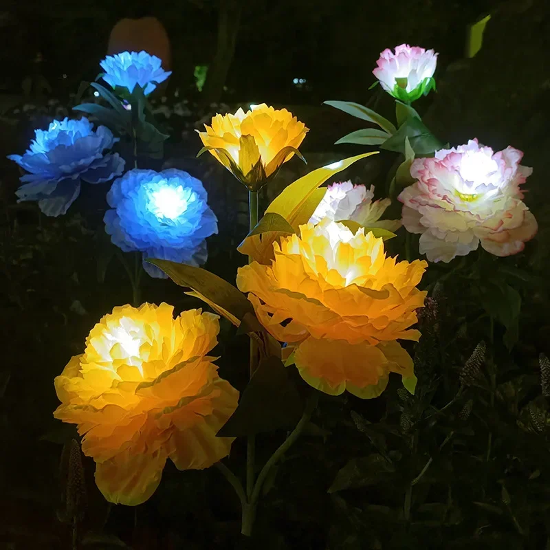 Solar LED Pfingstrose Garten Weihnachten dekorative Lichter Rasen im Freien wasserdichte Atmosphäre Lampe Rose Simulation Blume Lichter