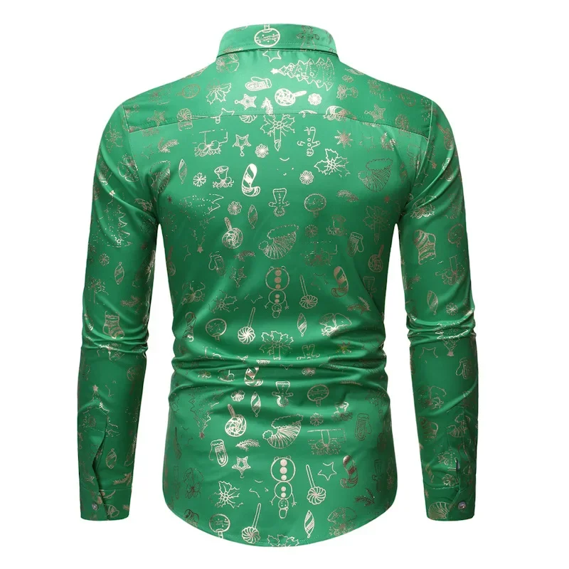 Description Picture 5 of itemAutumn Men's Button Shirt Personality Christmas Gift Luxury Coat Casual Evening Dress Top Prom High end Clothes 2023 New