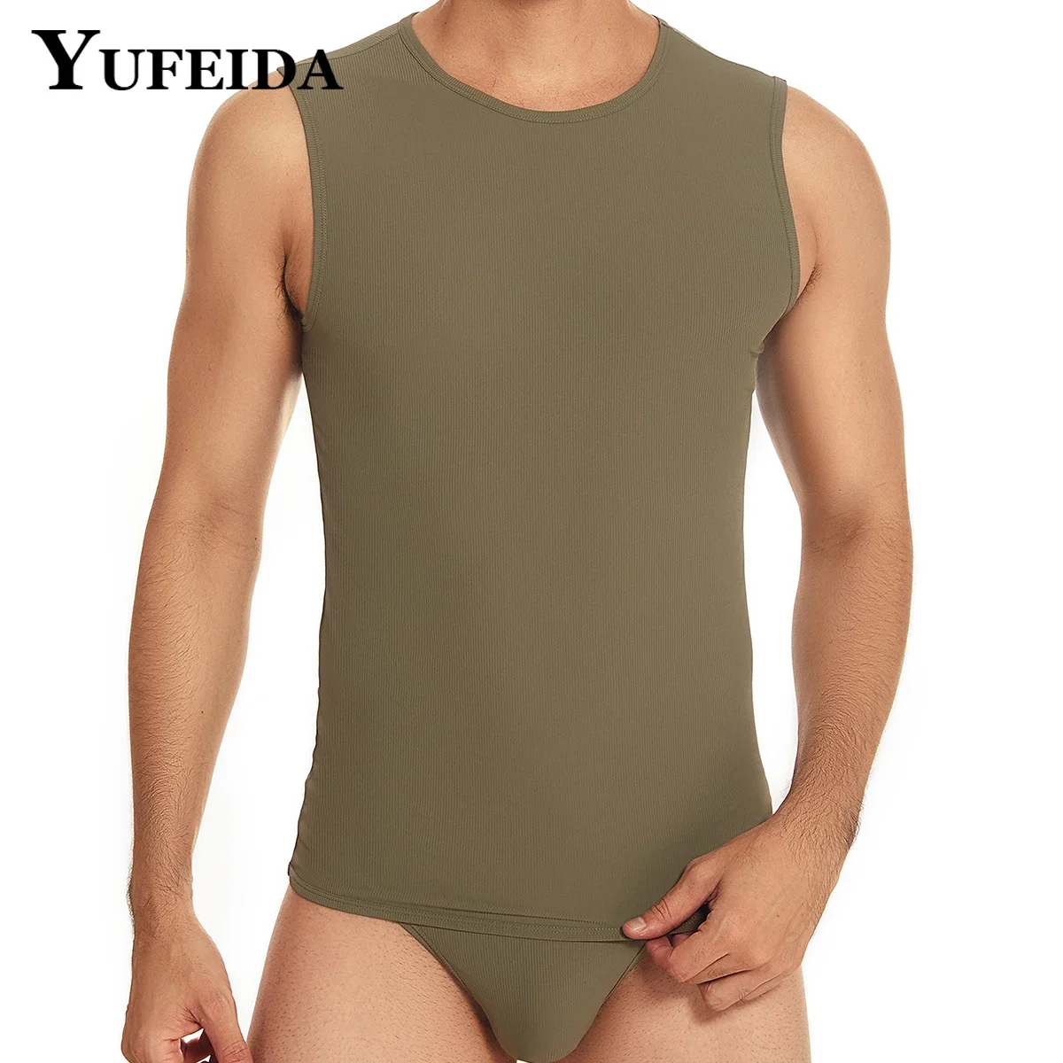 

YUFEIDA Mens Summer Tank Tops + Panties Fitness Gym Bodybuilding Vest Sleeveless Top Slim Casual Undershirt Male Sport Vests Set