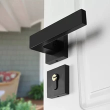 Modern Interior Bedroom Door Handle Lock Black Simple Mute Room Door Lock Living Room Wooden Door Lock Furniture Handle Hardware