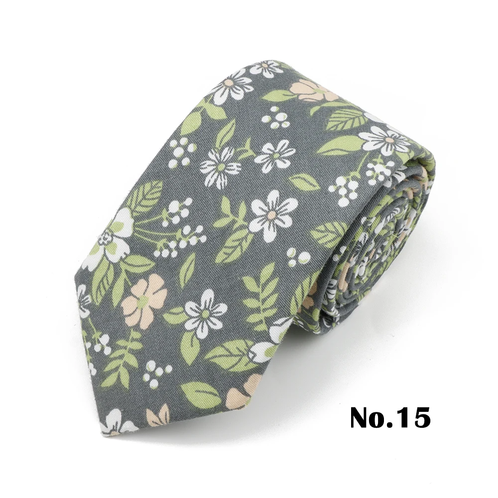Künstlerische Herren- und Damen-Krawatte, klassisch, Blumenmuster, Baumwolle, 7 cm, elegant, schöne Blumen-Graffiti-Krawatte, Hochzeit, Party, Accessoires, Geschenk – Detail 15