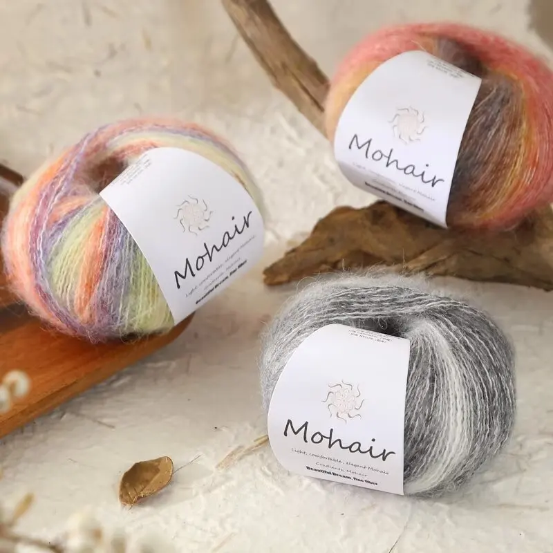 25g Gradient Mohair Soft Cotton Yarn DIY Crochet Hand Knitting for Baby Sweater Hat Scarf