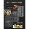 Waffle Maker 3 in 1 Sandwich  1200W Panini Press with Removable Plates Temperature Control 2