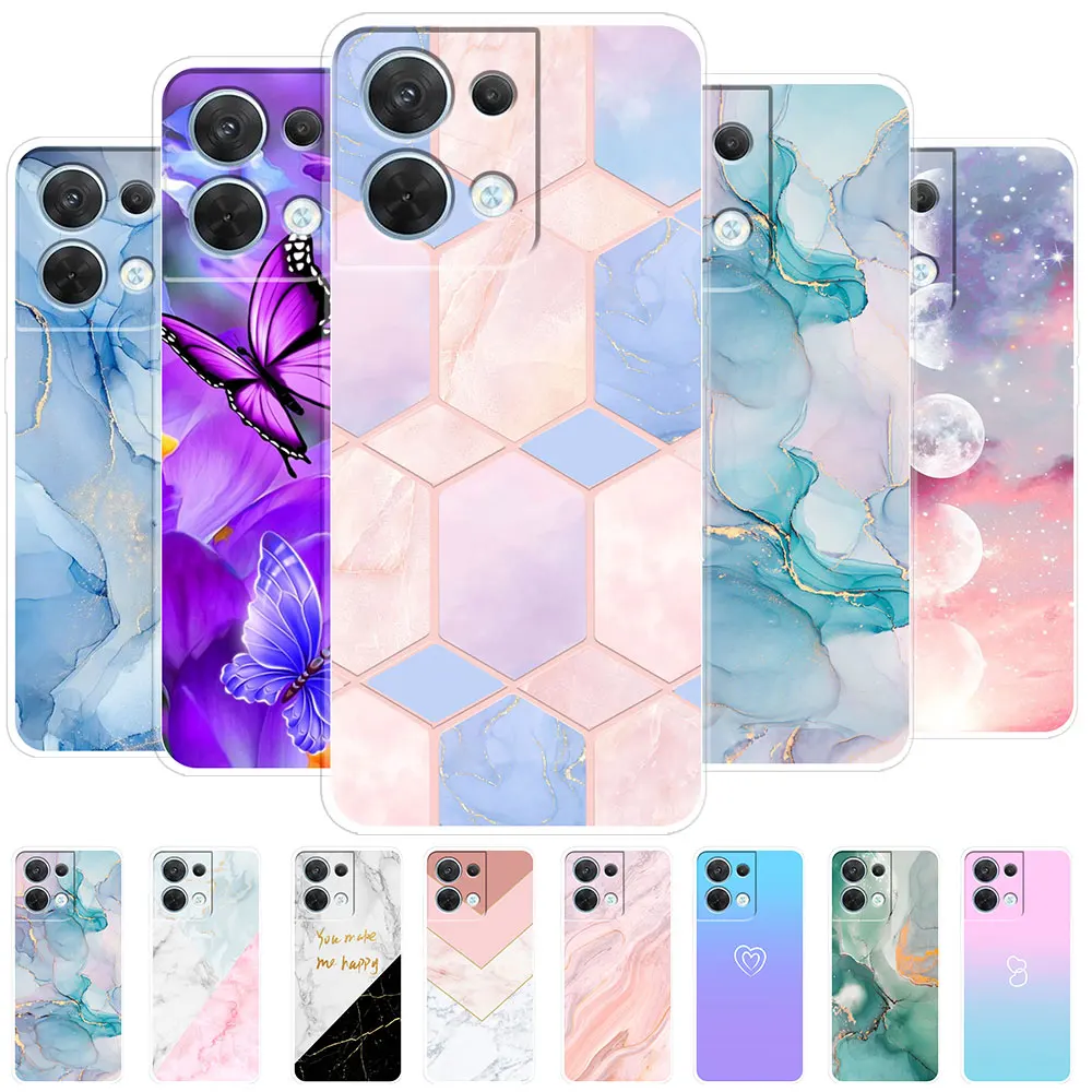 Per Oppo Reno 8 Pro Custodia Reno 8 5G Global Cover Custodia Morbida In Silicone Verniciato Moda Per Oppo Reno 8 Pro Plus Bumper Fundas