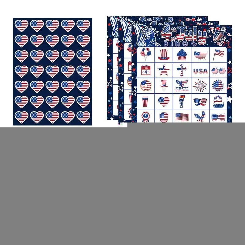 Independence Day Games Independence Day Patriotic Bingo Game Funny Card Game Party Supplies Multiplayer For Kids & Adults