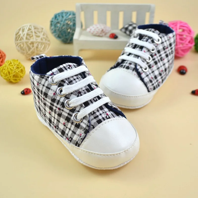 Baby Boys Girls First Walkers Soft Sole Anti-slip Canvas Sports Sneakers