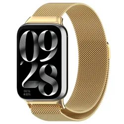 Sleek Milanese Stainless Steel Replaceable Watch Strap for Redmi Watch 5 (Golden)