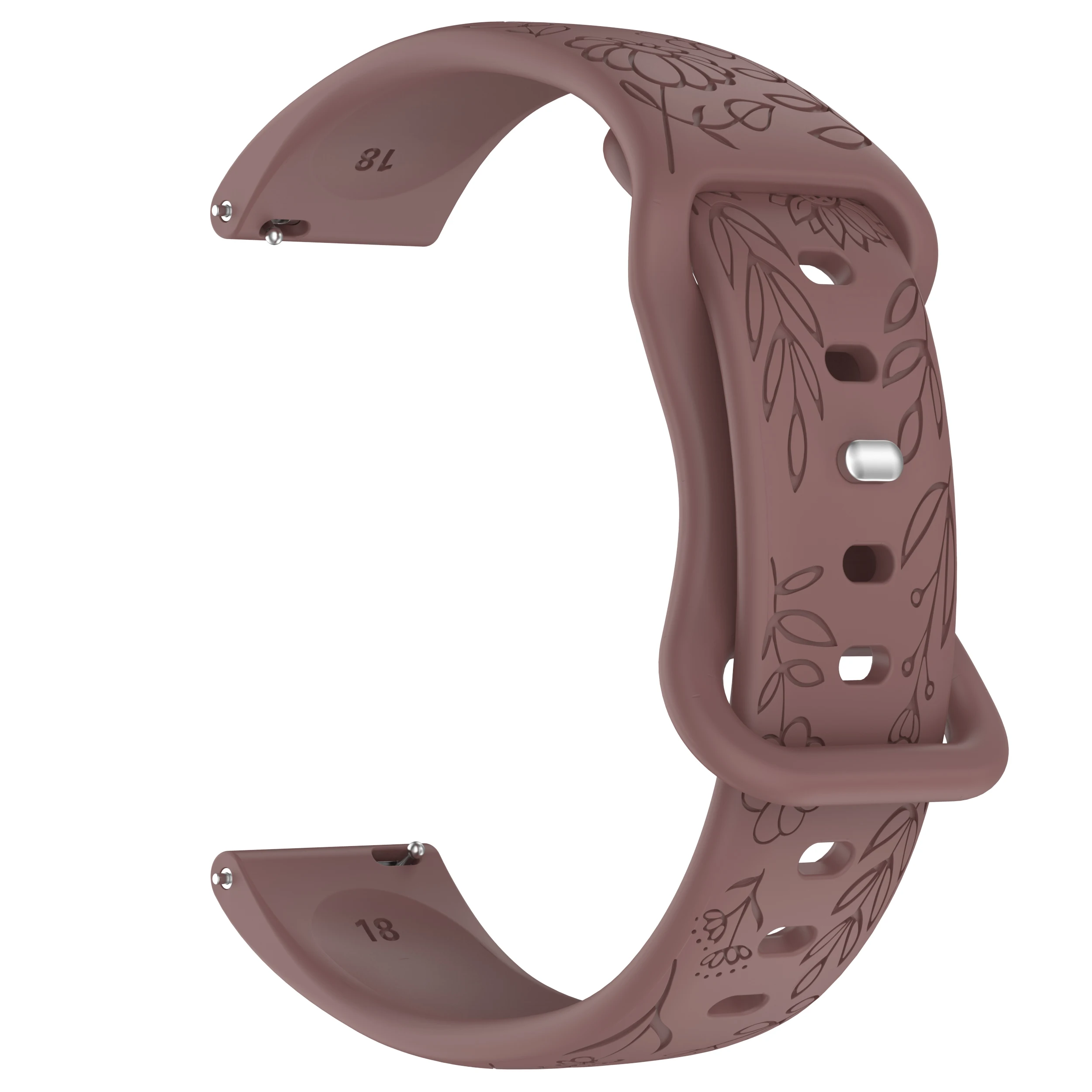 Floral Engraved Sport Watch Bracelet Strap - 18mm/20mm
