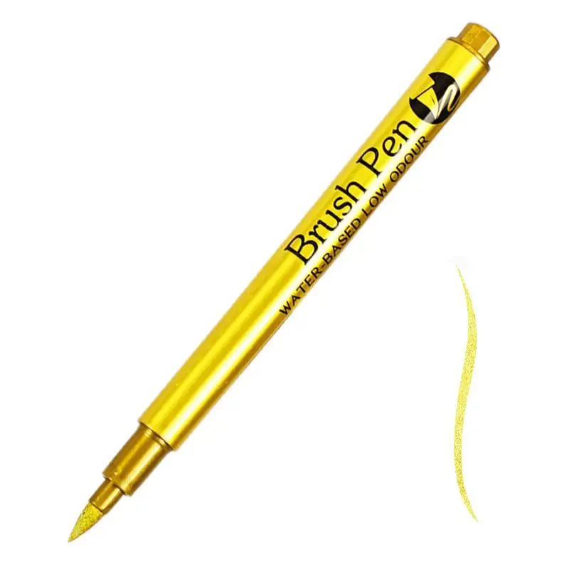 Gold Paint Marker Silver Paint Pen Marker With Waterproof Ink Gold Paint Pen For Bright Colors For Art Painting Shoe Doodle