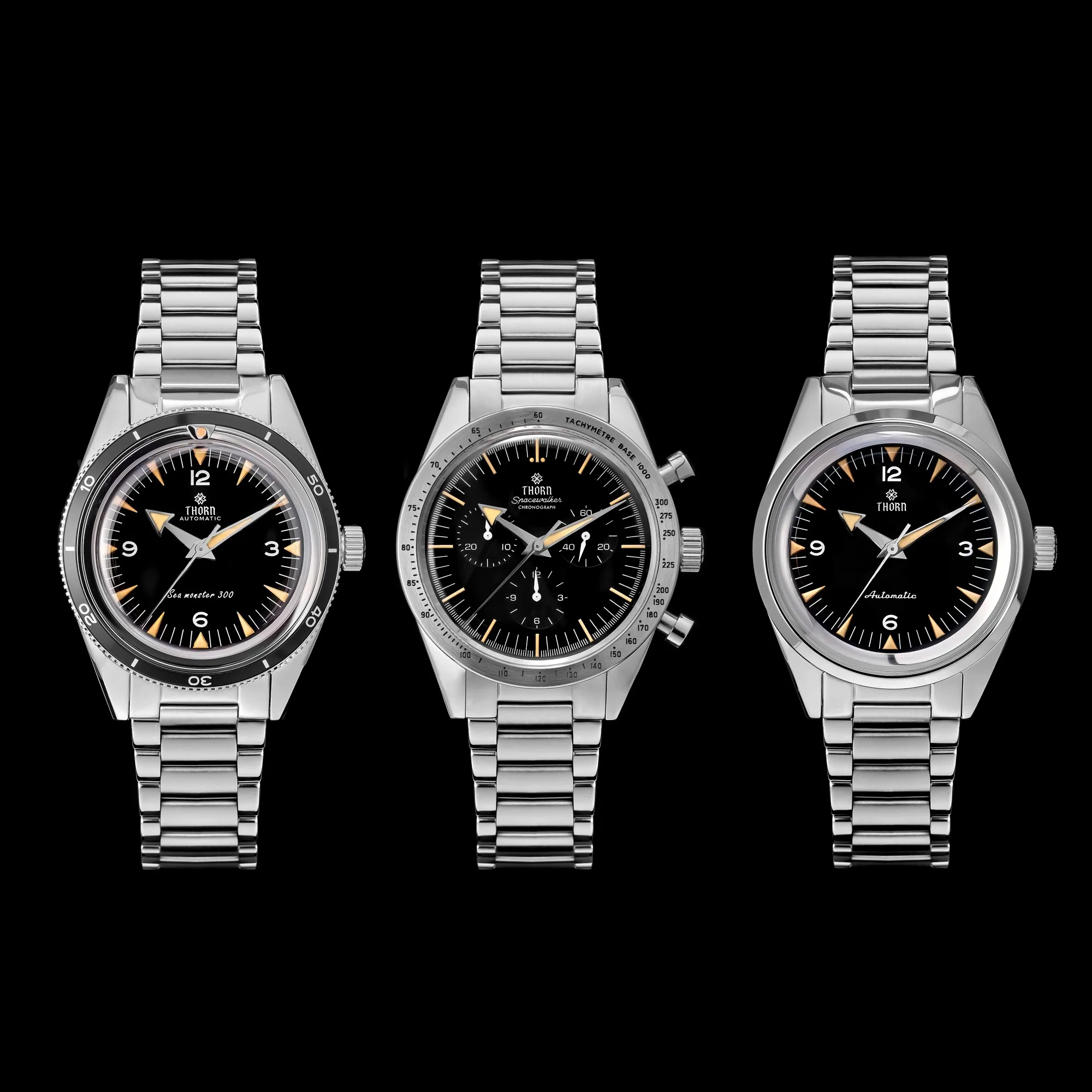 Thron T026 38mm Watch Sapphire Crystal 316L Stainless Steel PT5000