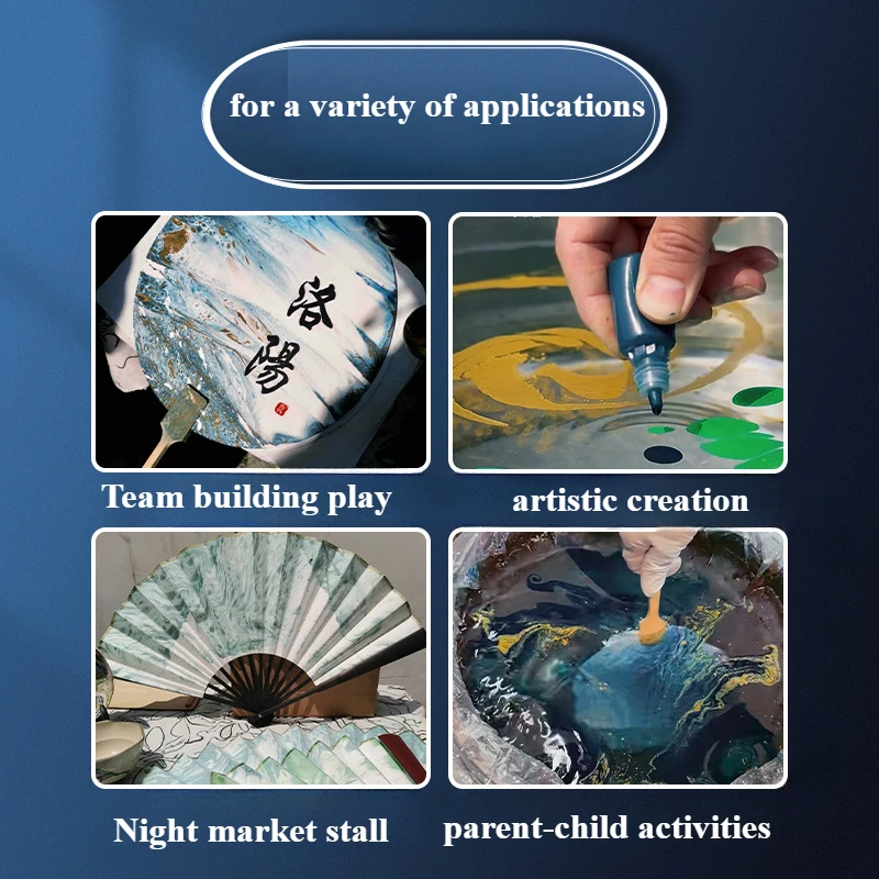 20ML 무형 문화 유산 크리 에이 티브 DIY 페인트 팬 안료 그룹 팬 고대 스타일 쌀 종이 자연 드리프트 페인트