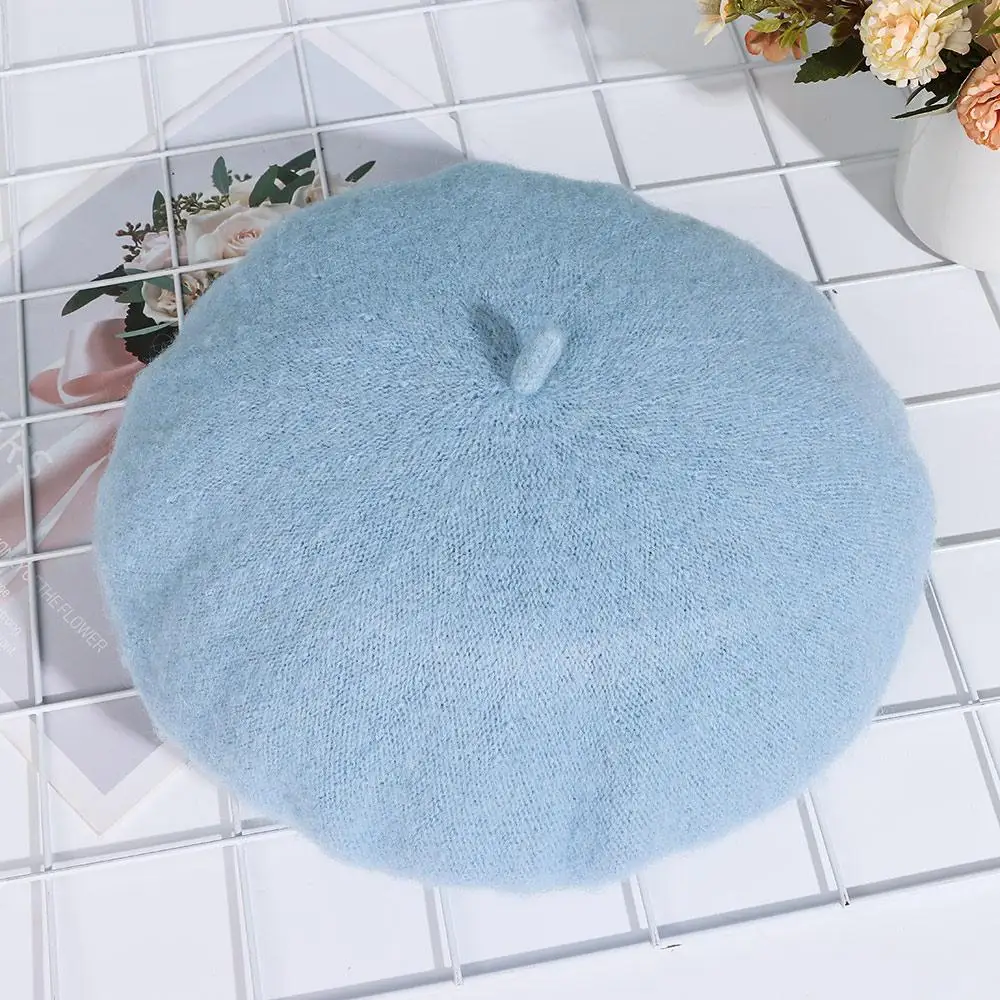 Mode Wolle Baskenmütze Kappe Einfarbig Frauen Mädchen Herbst Baskenmütze Hut Winter Warme Flache Kappe Hut Hohe Qualität Filz Berets Schönes Geschenk – Detail 8