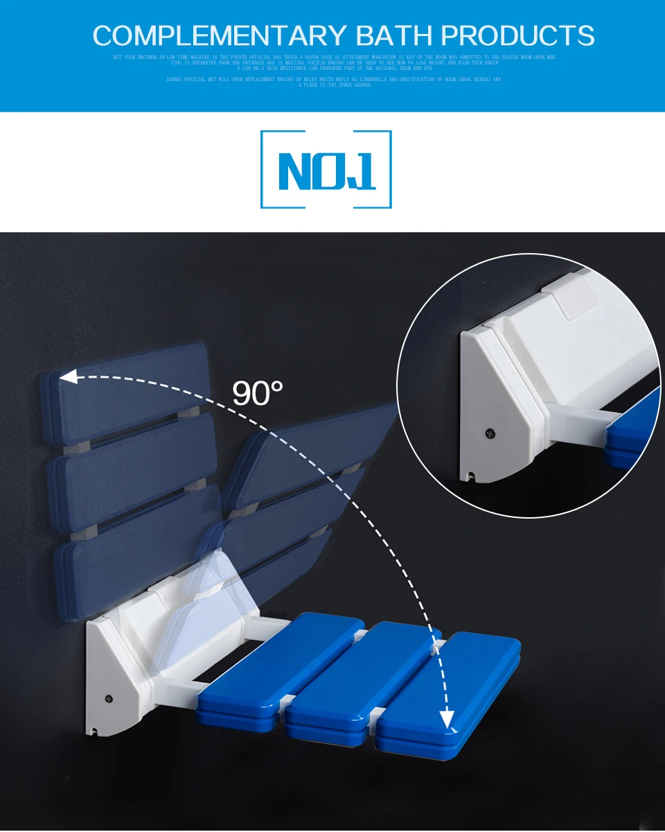 Folding Shower Seat Wall Mounted Foldable Shower Bench for Elderly Space-Saving Shower Benches for Inside Shower 4