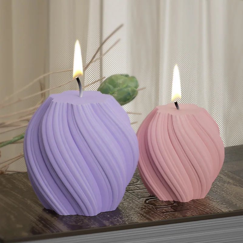 Gemos 3D Geometric Candle Silicone Mold Waves Shape Silicone Molds for Candles DIY Soap Resin Plaster Mould