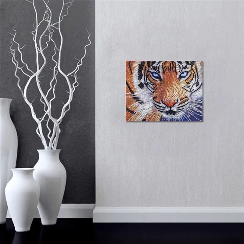 Animal Diamond Embroidery 5D DIY Diamond Painting Tigers Cross Stitch Partial Special Shaped Drill Rhinestone Home Deocr