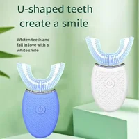 Portable U Shaped Type Toothbrush 360 Degrees Ultrasonic Children Whitening Silicone Automatic Electric Toothbrush