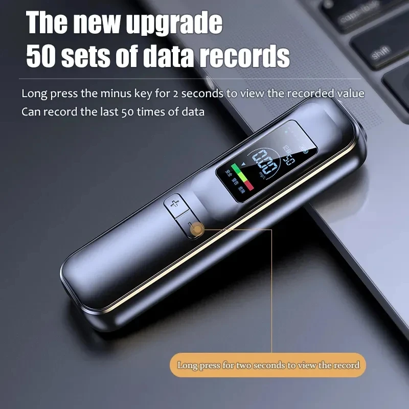 Car Breathalyzer Digital Wine Breath Tester Alcohol Tester Rechargeable Alcohol Detector Color Screen Professional