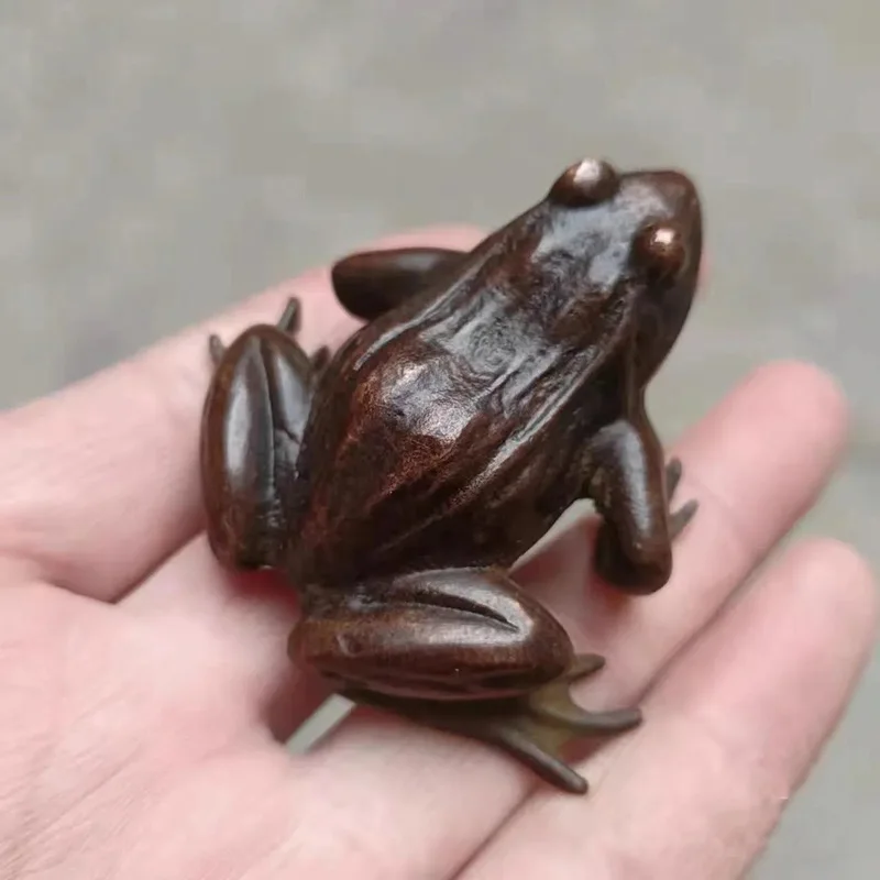 Antiche Figurine Di Rana In Rame Puro Ornamenti In Ottone Massiccio Tè Animale Pet Paperweight Statue Decorazioni Per La Scrivania Decorazioni Per La 