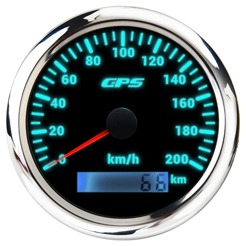 요트 보트용 GPS 해양 속도계, 백라이트 디지털 주행 거리계, 7 색, 85mm, 0-200 km/h