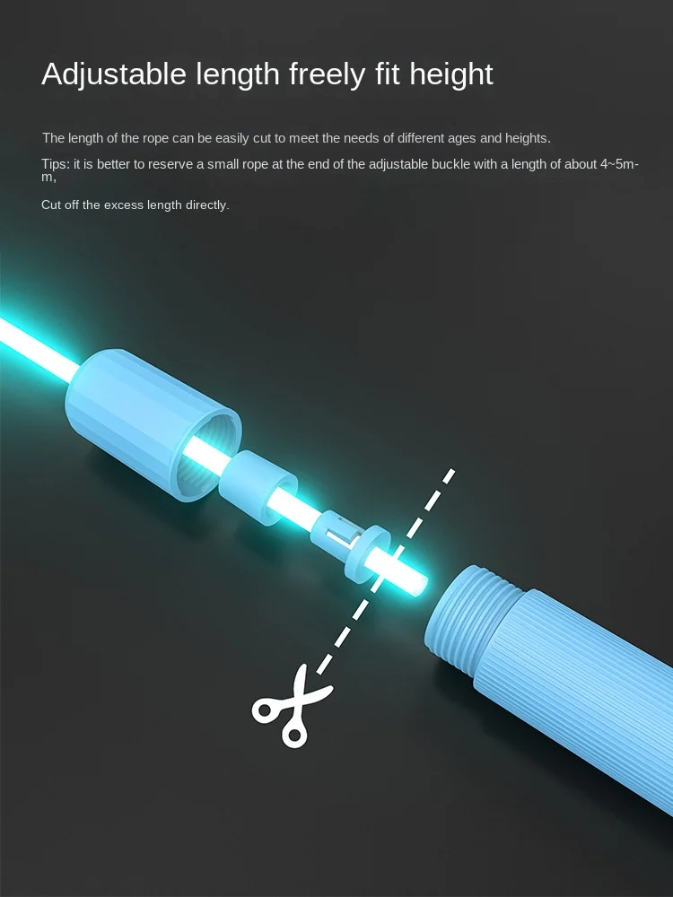 Glowing Skipping Rope for Kids Adjustable LED Night Glow Jump Ropes Children Adults Portable Training Sports Fitness Equipment 5