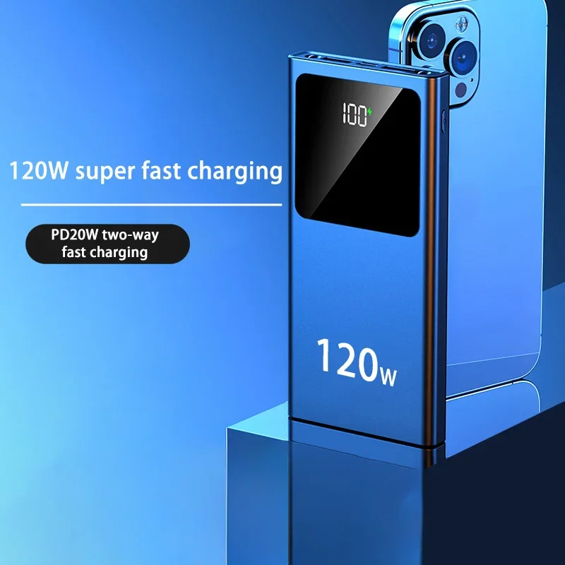 200000mAH 120W Power Bank Super Fast Charging Battery High Capacity Power Bank Digital Display For iphone 1615 13 Samsung Huawei 2