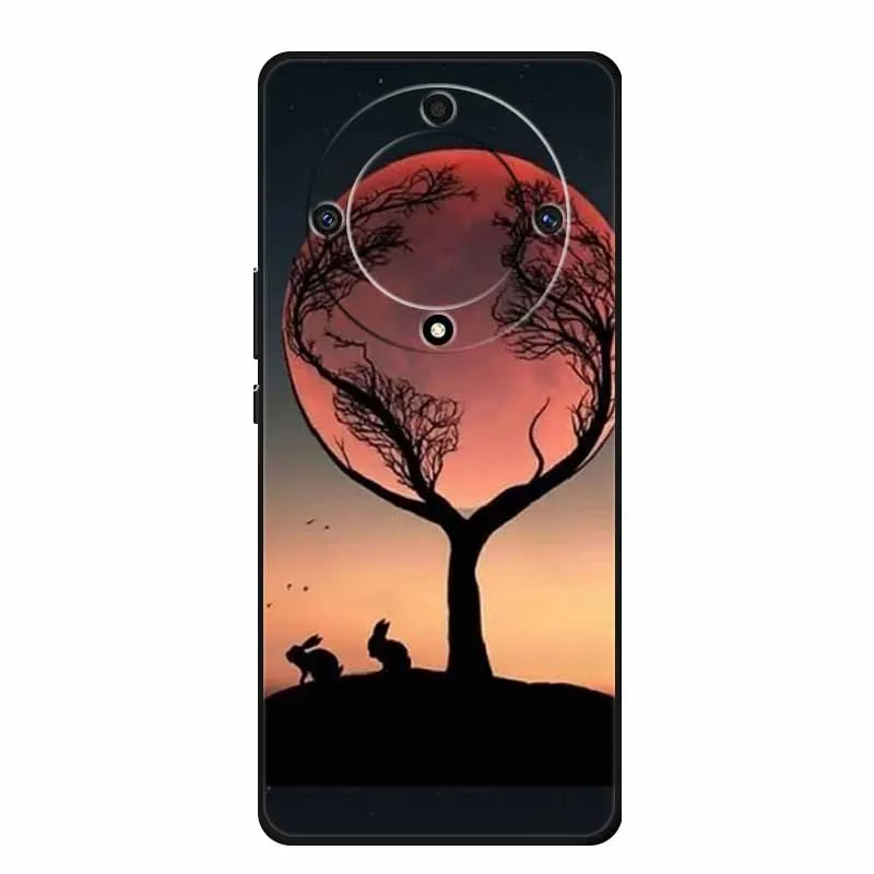 Stylish Painted Soft Silicone Back Cover for Honor X9a – Protective and Popular Coque