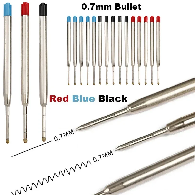 Balpenvullingen Navulset 25 Stuks - 10 Zwart, 10 Blauw, 5 Rood - 1.0mm Soepele Inkt Voor Meeste Balpennen