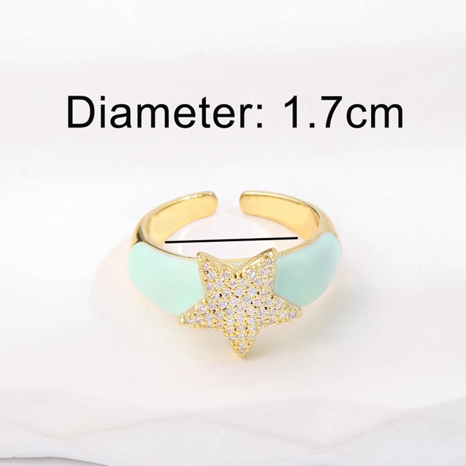2021 INS Color Rainbow Fashion Rings For Women Finger Jewelry Clear CZ Colorful Neon Enamel Open Adjusted Dome Ring