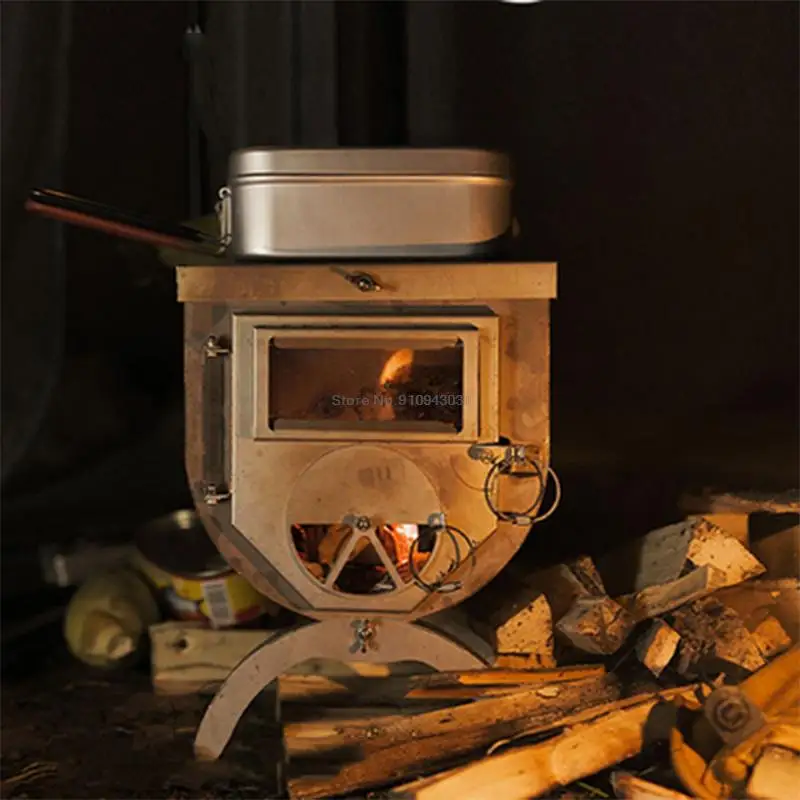 Titanium Folding Tent Stove – Charcoal & Firewood Outdoor Heating Furnace 2