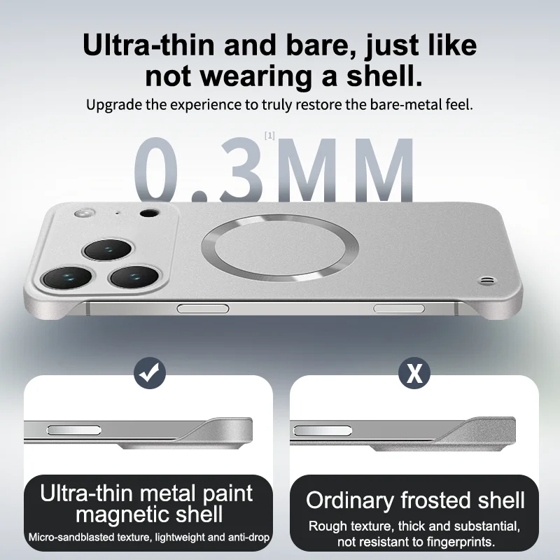 Ultra-Thin Metallic Magnetic Phone Case with Trendy Slim Bezels